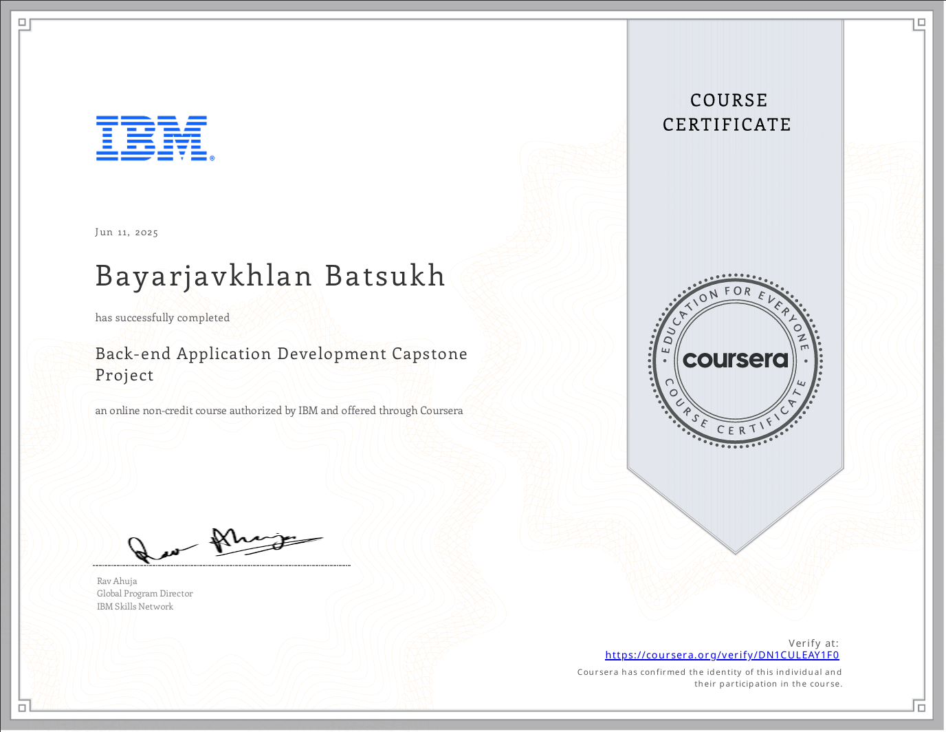 IBM Back-End Developer